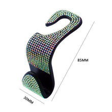 Load image into Gallery viewer, Car Back Seat Hook Bling Rhinestones Crystal Handbag Auto Headrest Hanger Hooks Car Clips Hooks Car Accessories Fit
