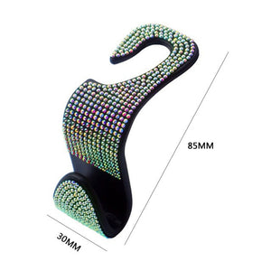 Car Back Seat Hook Bling Rhinestones Crystal Handbag Auto Headrest Hanger Hooks Car Clips Hooks Car Accessories Fit