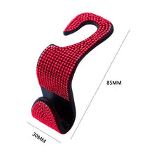Load image into Gallery viewer, Car Back Seat Hook Bling Rhinestones Crystal Handbag Auto Headrest Hanger Hooks Car Clips Hooks Car Accessories Fit