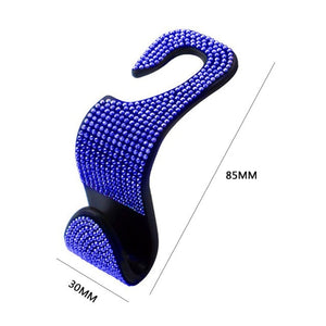 Car Back Seat Hook Bling Rhinestones Crystal Handbag Auto Headrest Hanger Hooks Car Clips Hooks Car Accessories Fit