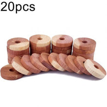 Load image into Gallery viewer, 20Pcs Wardrobe Drawer Air Fresher Moth Repellent Mini Round Cedars Wood Block Wood Ring Piece Insect Repellent Camphor Moth Ball