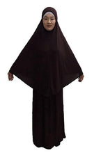 Load image into Gallery viewer, Muslim Women Prayer Garment Clohtes 2 Pieces Set Solid Large Scarf Hijabs Overhead Amira Tops Skirts Ramadan Islamic Abaya Cover