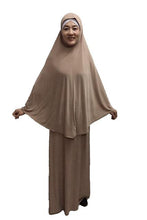 Load image into Gallery viewer, Muslim Women Prayer Garment Clohtes 2 Pieces Set Solid Large Scarf Hijabs Overhead Amira Tops Skirts Ramadan Islamic Abaya Cover