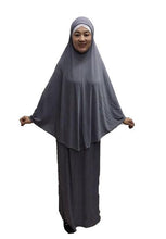 Load image into Gallery viewer, Muslim Women Prayer Garment Clohtes 2 Pieces Set Solid Large Scarf Hijabs Overhead Amira Tops Skirts Ramadan Islamic Abaya Cover