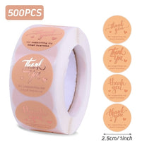 Load image into Gallery viewer, 500pcs Candy Bags Box Sticker Gift Bag Sealing Christmas Sticker Thank You Love Wedding Birthday Cookie Bag Kraft Paper Sticker