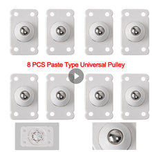 Load image into Gallery viewer, 8PCS Portable Wheel Rollers Self Adhesive Casters For Storage Box For Furniture Bottom Mobile Noiseless Casters Pulley Home Tool
