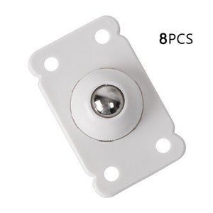 8PCS Portable Wheel Rollers Self Adhesive Casters For Storage Box For Furniture Bottom Mobile Noiseless Casters Pulley Home Tool