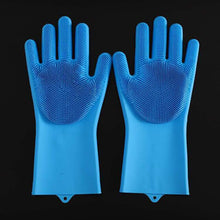 Load image into Gallery viewer, 1Pair Silicone Cleaning Gloves Kitchen Reusable Silicone Dishwashing Glove for Household Bathroom Scrubber Rubber Bath Cleaner