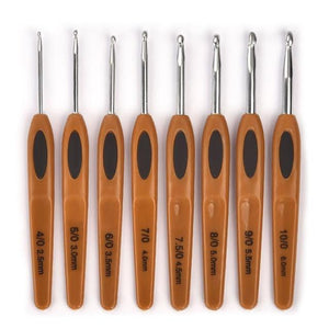 8Pcs Mix Size 2.5mm-6mm Crochet Hook Knit Weave Yarn Craft Knitting Needle Plastic Handle Knitting Hooks Needles Tools xmas GIFT