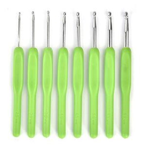 8Pcs Mix Size 2.5mm-6mm Crochet Hook Knit Weave Yarn Craft Knitting Needle Plastic Handle Knitting Hooks Needles Tools xmas GIFT