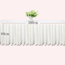 Load image into Gallery viewer, 0.8x3M Ice Silk Fabric Table Skirts Party Transparent White Pleated Wedding Tablecloth Cover Skirting Birthday Baby Shower