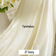 Load image into Gallery viewer, 0.8x3M Ice Silk Fabric Table Skirts Party Transparent White Pleated Wedding Tablecloth Cover Skirting Birthday Baby Shower