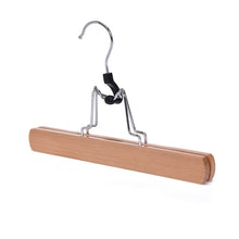 Load image into Gallery viewer, Wooden Pants Hangers Skirt Trouser Jeans Hangers Kledinghang Solid Wood Non Slip Clips Slack Clamp Hanger For Women Dress Cloth