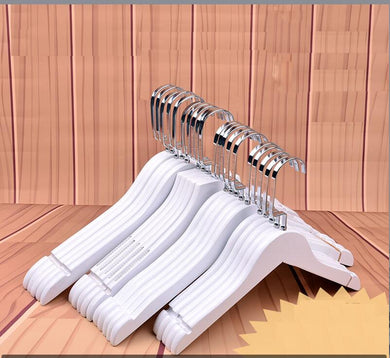 10pcs/lot 30cm/44.5cm white solid wood clothes rack  hotel clothing store wooden clothes hang anti-skid coat hanger trousers cl