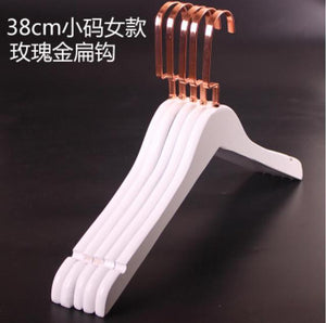 10pcs/lot 30cm/44.5cm white solid wood clothes rack  hotel clothing store wooden clothes hang anti-skid coat hanger trousers cl