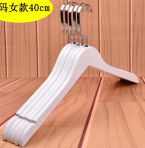 10pcs/lot 30cm/44.5cm white solid wood clothes rack  hotel clothing store wooden clothes hang anti-skid coat hanger trousers cl
