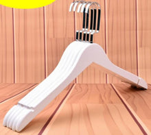 Load image into Gallery viewer, 10pcs/lot 30cm/44.5cm white solid wood clothes rack  hotel clothing store wooden clothes hang anti-skid coat hanger trousers cl