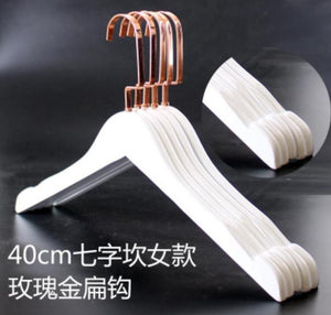 10pcs/lot 30cm/44.5cm white solid wood clothes rack  hotel clothing store wooden clothes hang anti-skid coat hanger trousers cl
