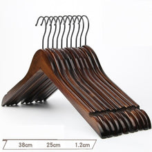 Load image into Gallery viewer, 10Pcs/set Adult Extra-Wide Solid Wood and Metal Hook Wooden Hangers With Notches Non-slip Metal Hook for Clothes W2760