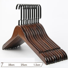 Load image into Gallery viewer, 10Pcs/set Adult Extra-Wide Solid Wood and Metal Hook Wooden Hangers With Notches Non-slip Metal Hook for Clothes W2760
