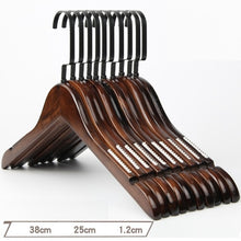 Load image into Gallery viewer, 10Pcs/set Adult Extra-Wide Solid Wood and Metal Hook Wooden Hangers With Notches Non-slip Metal Hook for Clothes W2760