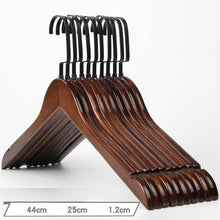 Load image into Gallery viewer, 10Pcs/set Adult Extra-Wide Solid Wood and Metal Hook Wooden Hangers With Notches Non-slip Metal Hook for Clothes W2760