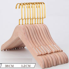 Load image into Gallery viewer, 10Pcs/set Adult Extra-Wide Solid Wood and Metal Hook Wooden Hangers With Notches Non-slip Metal Hook for Clothes W2760
