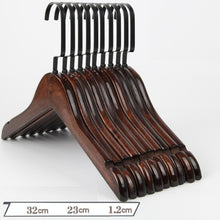 Load image into Gallery viewer, 10Pcs/set Adult Extra-Wide Solid Wood and Metal Hook Wooden Hangers With Notches Non-slip Metal Hook for Clothes W2760