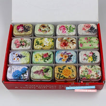 Load image into Gallery viewer, 12Pieces/Lot Portable Mini Metal Tin Box Multiple Pattern Printing Mac Makeup Jewelry Pill Storage Box With Lid Gift Packing Box