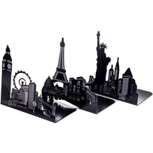 Load image into Gallery viewer, (FR) 1 Pair Of Famous Scenic Spots Style Metal Iron Desk Art Bookend Non-skid Art Bookends Bookrack Book Ends Shelf Rack Sujetalibros