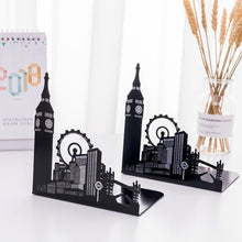 Load image into Gallery viewer, (FR) 1 Pair Of Famous Scenic Spots Style Metal Iron Desk Art Bookend Non-skid Art Bookends Bookrack Book Ends Shelf Rack Sujetalibros