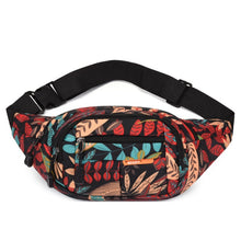 Load image into Gallery viewer, 2021 HOT Leaf Printed Female Waist Bags Large Capacity Fanny Pack Men&#39;s Belt Bag  Women Fashion Casual Canvas Travel Banana Bags
