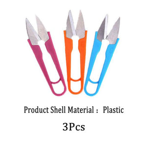 3Pcs New Useful Tailor Scissors U-Shape Use Scissors Cut Fishing Line Trimming Nipper Essential Sewing Accessories ZXH