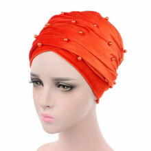 Load image into Gallery viewer, (Wesana) Winter Warm Velvet Turban Caps for Women Long Tail Female Head wraps Muslim Scarf Hijab