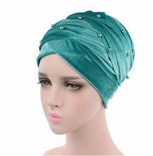 Load image into Gallery viewer, (Wesana) Winter Warm Velvet Turban Caps for Women Long Tail Female Head wraps Muslim Scarf Hijab