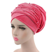 Load image into Gallery viewer, (Wesana) Winter Warm Velvet Turban Caps for Women Long Tail Female Head wraps Muslim Scarf Hijab