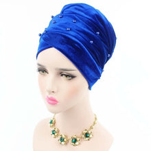 Load image into Gallery viewer, (Wesana) Winter Warm Velvet Turban Caps for Women Long Tail Female Head wraps Muslim Scarf Hijab