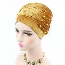 Load image into Gallery viewer, (Wesana) Winter Warm Velvet Turban Caps for Women Long Tail Female Head wraps Muslim Scarf Hijab