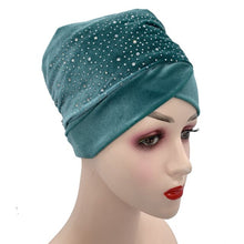 Load image into Gallery viewer, (Wesana) Winter Warm Velvet Turban Caps for Women Long Tail Female Head wraps Muslim Scarf Hijab