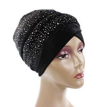 Load image into Gallery viewer, (Wesana) Winter Warm Velvet Turban Caps for Women Long Tail Female Head wraps Muslim Scarf Hijab