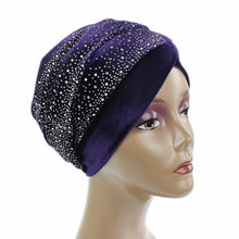 Load image into Gallery viewer, (Wesana) Winter Warm Velvet Turban Caps for Women Long Tail Female Head wraps Muslim Scarf Hijab
