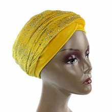 Load image into Gallery viewer, (Wesana) Winter Warm Velvet Turban Caps for Women Long Tail Female Head wraps Muslim Scarf Hijab