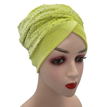 Load image into Gallery viewer, (Wesana) Winter Warm Velvet Turban Caps for Women Long Tail Female Head wraps Muslim Scarf Hijab