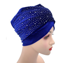 Load image into Gallery viewer, (Wesana) Winter Warm Velvet Turban Caps for Women Long Tail Female Head wraps Muslim Scarf Hijab