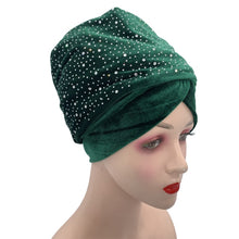 Load image into Gallery viewer, (Wesana) Winter Warm Velvet Turban Caps for Women Long Tail Female Head wraps Muslim Scarf Hijab