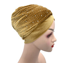 Load image into Gallery viewer, (Wesana) Winter Warm Velvet Turban Caps for Women Long Tail Female Head wraps Muslim Scarf Hijab