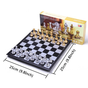 25cm x25cm Chess Board Game Magnets Sets Portable Folding Chessboard Characters Desktop Intelligence Games Toys For Kids Birthday Gifts