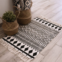 Load image into Gallery viewer, Round Cotton Linen Bohemia Prayer Tassels Carpet Table Area Rugs Modern Non-Slip Yoga Bath Mats Footcloth