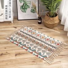 Load image into Gallery viewer, Round Cotton Linen Bohemia Prayer Tassels Carpet Table Area Rugs Modern Non-Slip Yoga Bath Mats Footcloth