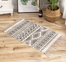 Load image into Gallery viewer, Round Cotton Linen Bohemia Prayer Tassels Carpet Table Area Rugs Modern Non-Slip Yoga Bath Mats Footcloth